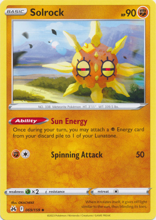 Solrock 069/159 Uncommon Crown Zenith Pokemon TCG - guardiangamingtcgs