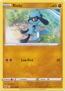 Riolu 071/159 Common Crown Zenith Pokemon TCG - guardiangamingtcgs