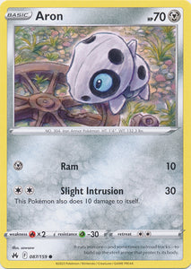 Aron 087/159 Common Crown Zenith Pokemon TCG - guardiangamingtcgs