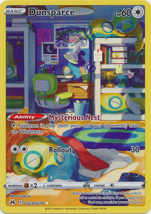 Holo Dunsparce GG23/GG70 Ultra Rare Crown Zenith: Galarian Gallery Pokemon TCG - guardiangamingtcgs