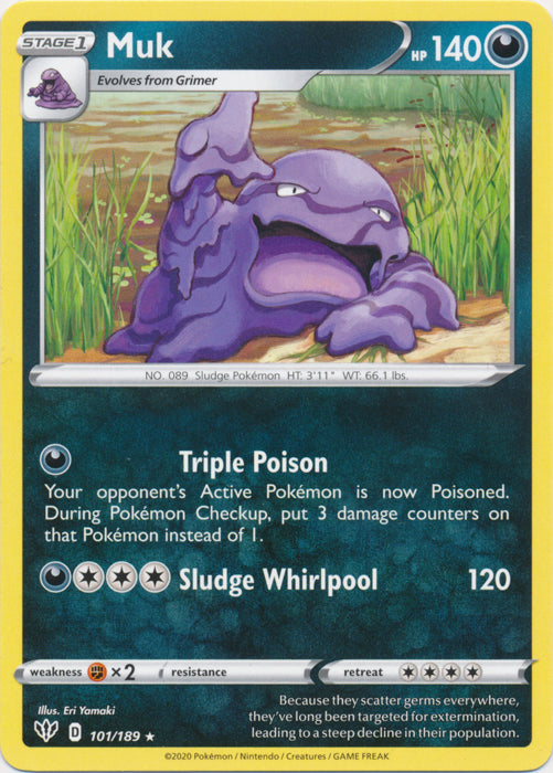 Muk 101/189 Rare Darkness Ablaze Pokemon TCG - guardiangamingtcgs