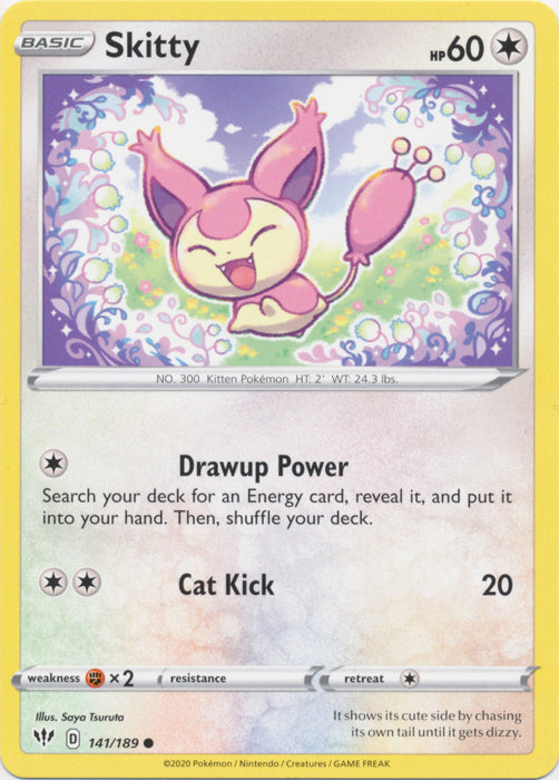 Skitty 141/189 Common Darkness Ablaze Pokemon TCG - guardiangamingtcgs