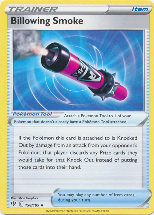 Billowing Smoke 158/189 Uncommon Darkness Ablaze Pokemon TCG - guardiangamingtcgs