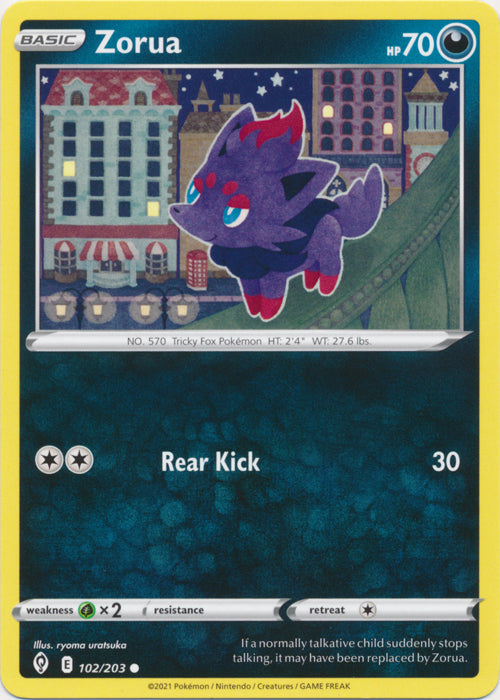 Zorua 102/203 Common Evolving Skies Pokemon TCG - guardiangamingtcgs