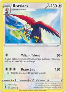 Braviary 137/203 Uncommon Evolving Skies Pokemon TCG - guardiangamingtcgs