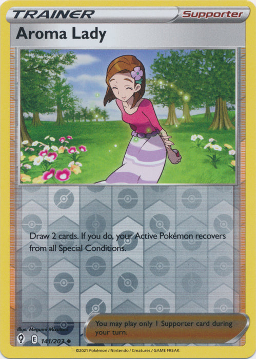 Reverse Holo Aroma Lady 141/203 Uncommon Evolving Skies Pokemon TCG - guardiangamingtcgs