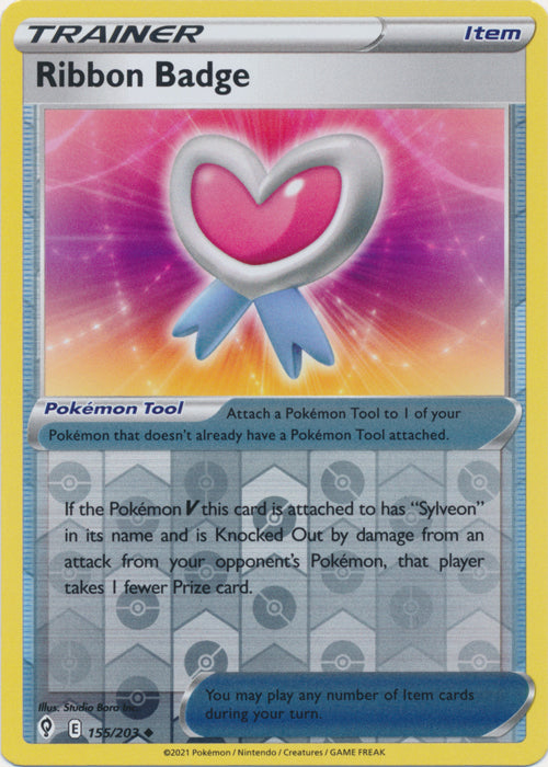 Reverse Holo  Ribbon Badge 155/203 Uncommon Evolving Skies - guardiangamingtcgs