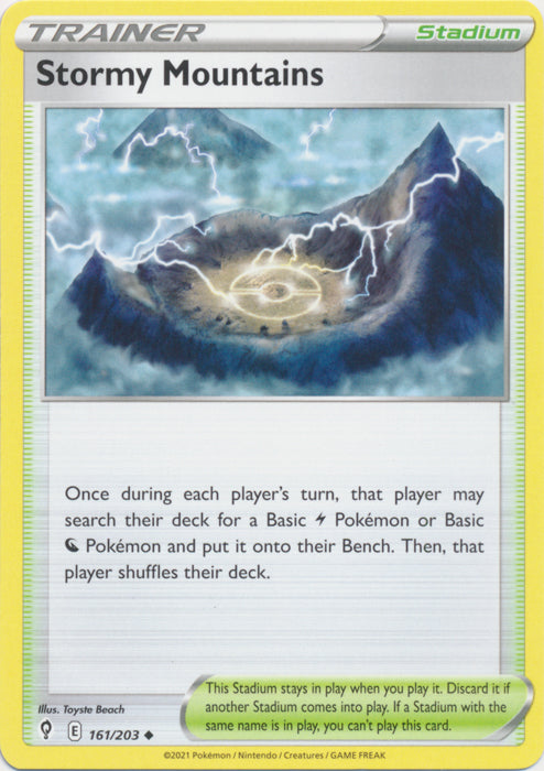 Stormy Mountains 161/203 Uncommon Evolving Skies Pokemon TCG - guardiangamingtcgs