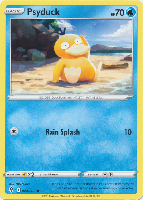 Psyduck 024/203 Common Evolving Skies Pokemon TCG - guardiangamingtcgs