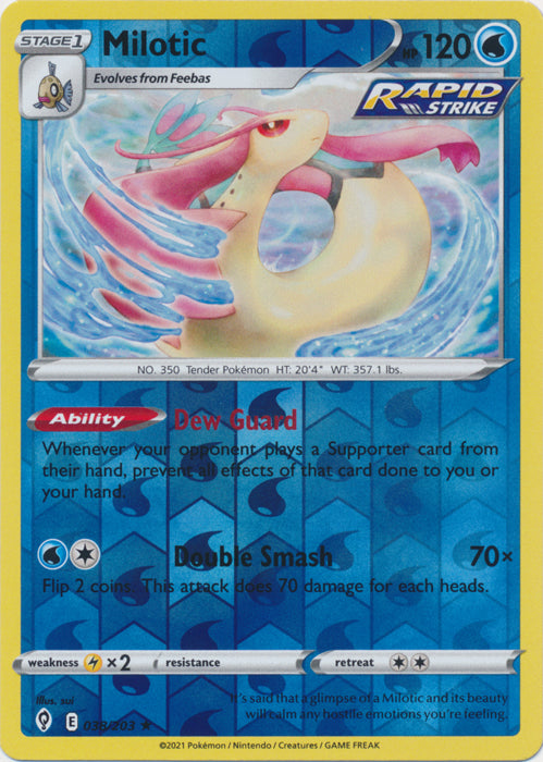 Reverse Holo  Milotic 038/203 Rare Evolving Skies - guardiangamingtcgs