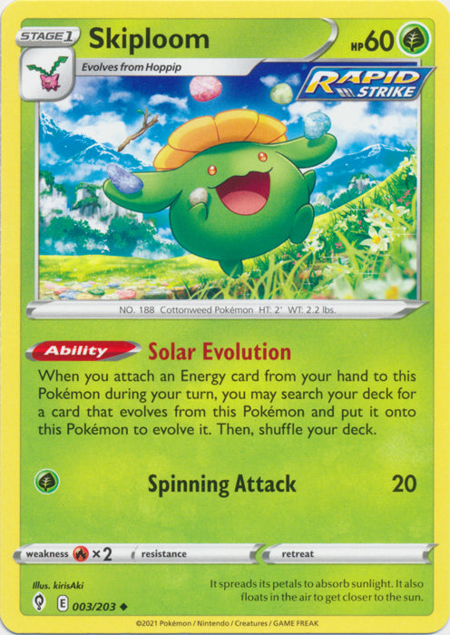 Skiploom 003/203 Uncommon Evolving Skies Pokemon TCG - guardiangamingtcgs