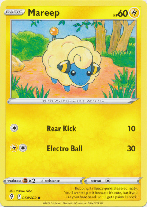 Mareep 054/203 Common Evolving Skies Pokemon TCG - guardiangamingtcgs