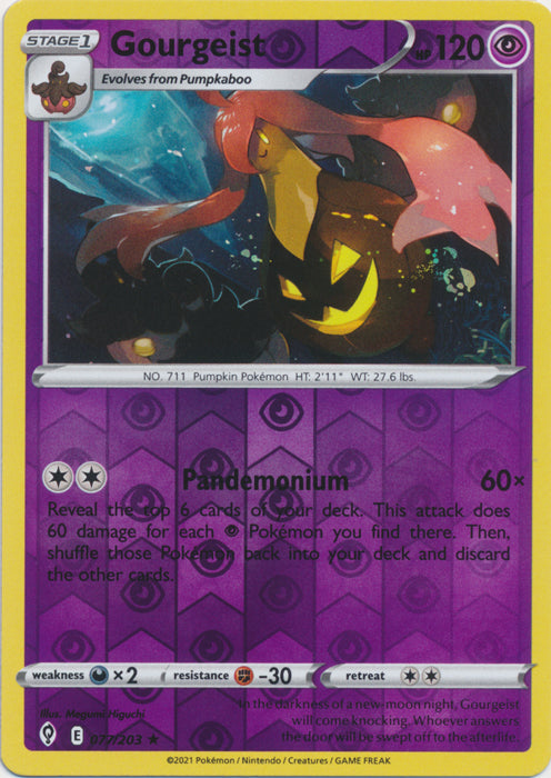 Reverse Holo  Gourgeist 077/203 Rare Evolving Skies - guardiangamingtcgs