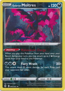 Reverse Holo  Galarian Moltres 093/203 Rare Evolving Skies - guardiangamingtcgs