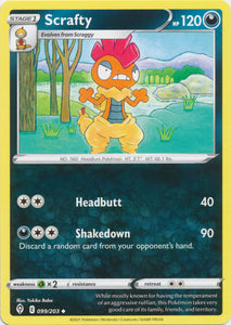 Scrafty 099/203 Uncommon Evolving Skies Pokemon TCG - guardiangamingtcgs