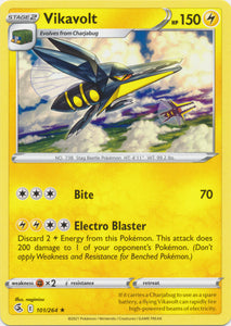 Vikavolt 101/264 Rare Fusion Strike Pokemon TCG - guardiangamingtcgs