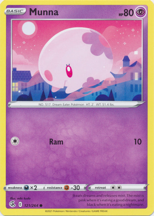 Munna 121/264 Common Fusion Strike Pokemon TCG - guardiangamingtcgs