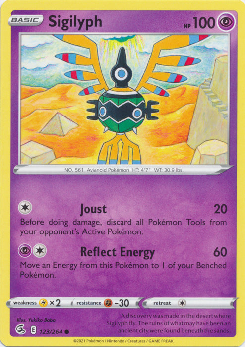 Sigilyph 123/264 Common Fusion Strike Pokemon TCG - guardiangamingtcgs