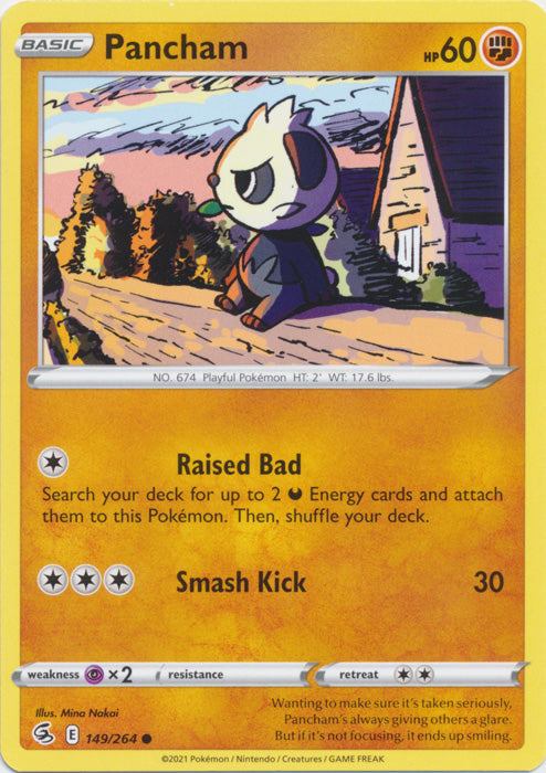 Pancham 149/264 Common Fusion Strike Pokemon TCG - guardiangamingtcgs