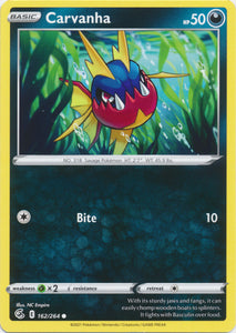 Carvanha 162/264 Common Fusion Strike Pokemon TCG - guardiangamingtcgs