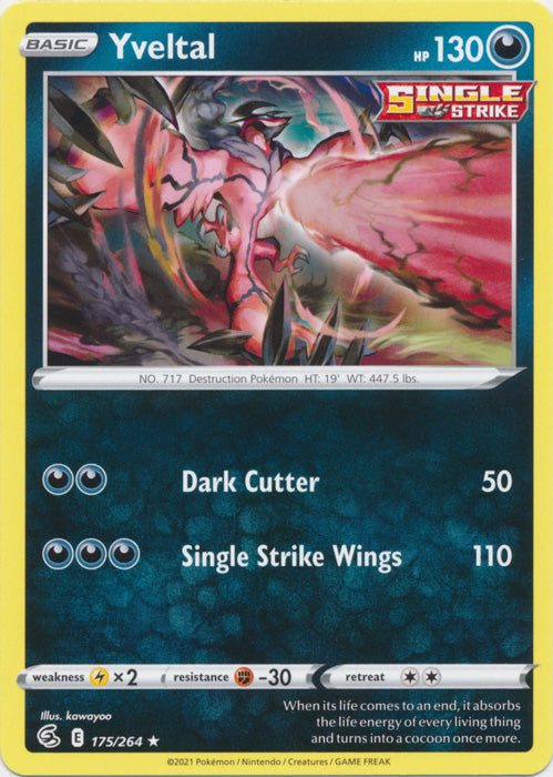 Yveltal 175/264 Rare Fusion Strike Pokemon TCG - guardiangamingtcgs