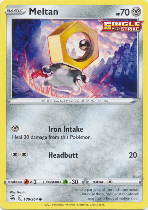 Meltan 188/264 Common Fusion Strike Pokemon TCG - guardiangamingtcgs