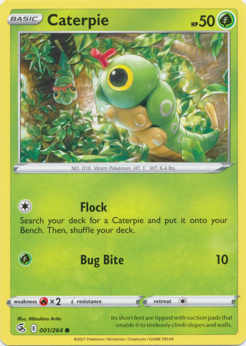 Caterpie 001/264 Common Fusion Strike Pokemon TCG - guardiangamingtcgs