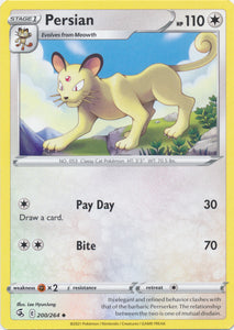 Persian 200/264 Uncommon Fusion Strike Pokemon TCG - guardiangamingtcgs