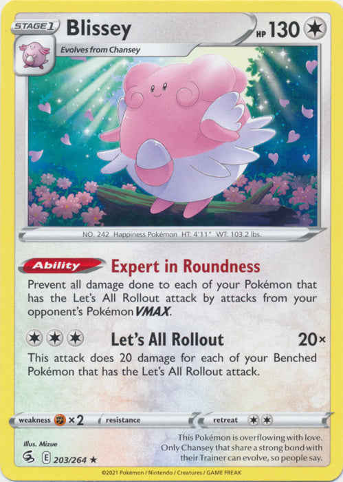 Blissey 203/264 Rare Fusion Strike Pokemon TCG - guardiangamingtcgs