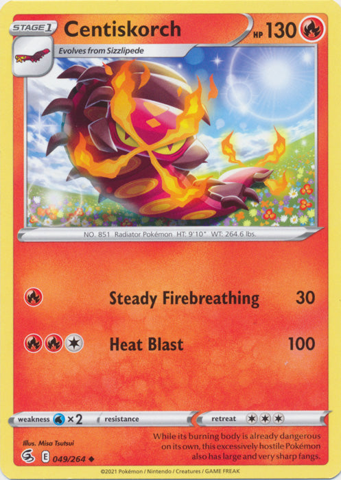 Centiskorch  049/264 Uncommon Fusion Strike Pokemon TCG - guardiangamingtcgs