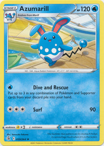 Azumarill 059/264 Rare Fusion Strike Pokemon TCG - guardiangamingtcgs