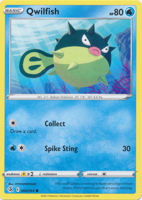 Qwilfish 060/264 Common Fusion Strike Pokemon TCG - guardiangamingtcgs