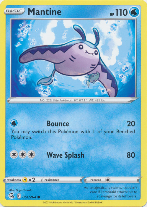 Mantine 061/264 Common Fusion Strike Pokemon TCG - guardiangamingtcgs