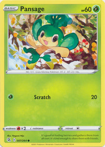 Pansage 007/264 Common Fusion Strike Pokemon TCG - guardiangamingtcgs