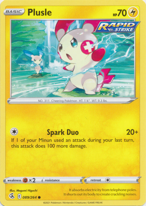 Plusle 089/264 Common Fusion Strike Pokemon TCG - guardiangamingtcgs