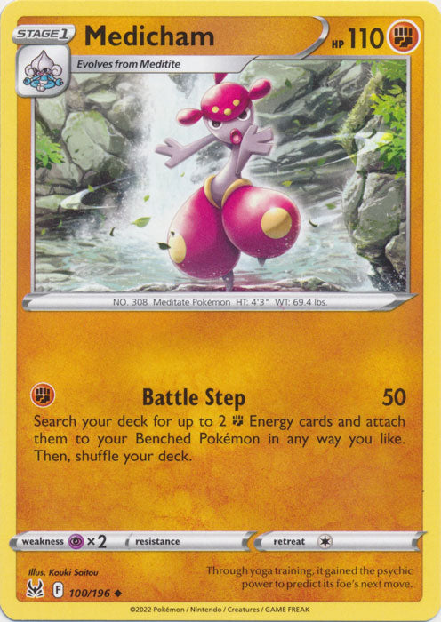 Medicham 100/196 Uncommon Lost Origin Pokemon TCG - guardiangamingtcgs