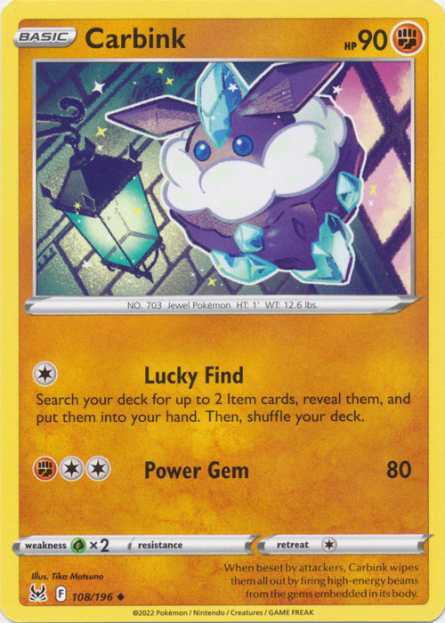 Carbink 108/196 Uncommon Lost Origin Pokemon TCG - guardiangamingtcgs