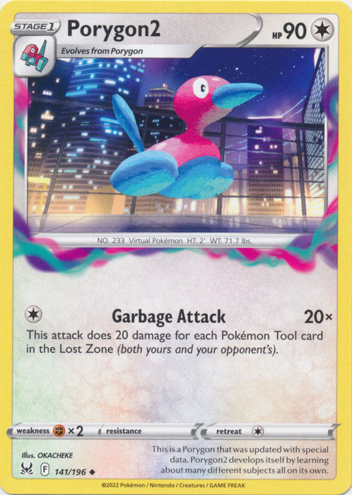 Porygon2 141/196 Uncommon Lost Origin Pokemon TCG - guardiangamingtcgs