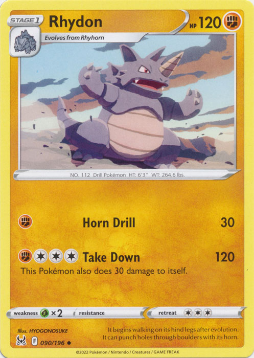 Rhydon 090/196 Uncommon Lost Origin Pokemon TCG - guardiangamingtcgs