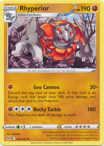 Rhyperior 091/196 Rare Lost Origin Pokemon TCG - guardiangamingtcgs