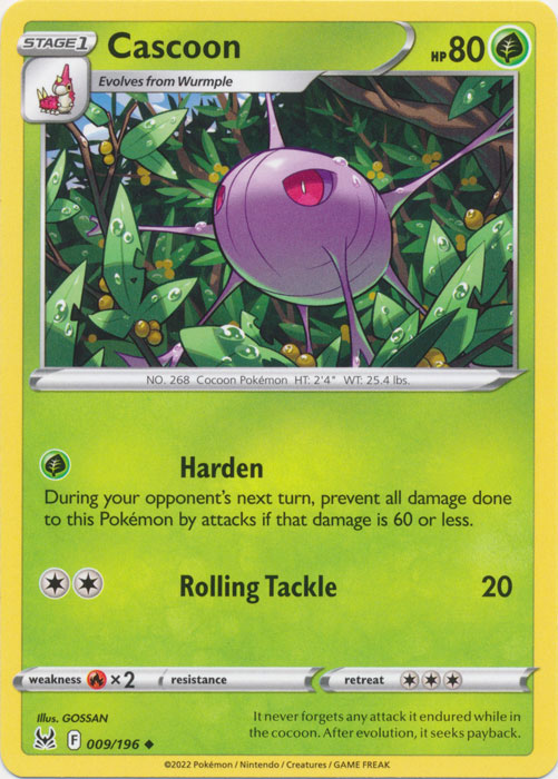 Cascoon 009/196 Uncommon Lost Origin Pokemon TCG - guardiangamingtcgs