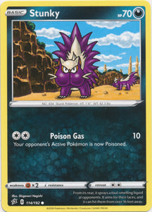 Stunky 114/192 Common Rebel Clash Pokemon TCG - guardiangamingtcgs