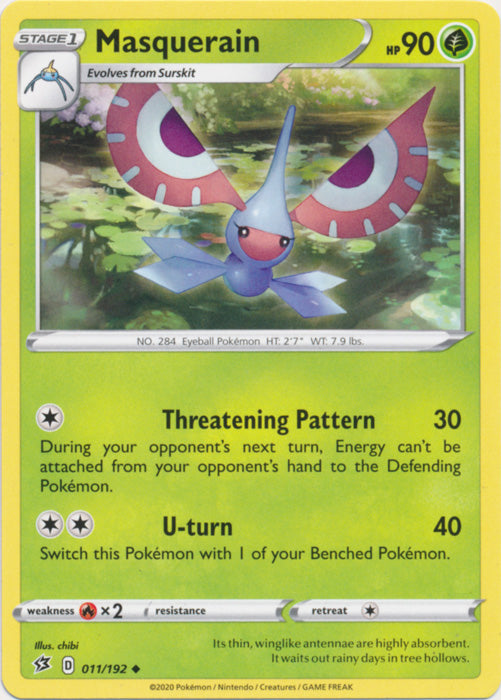 Masquerain 011/192 Uncommon Rebel Clash Pokemon TCG - guardiangamingtcgs