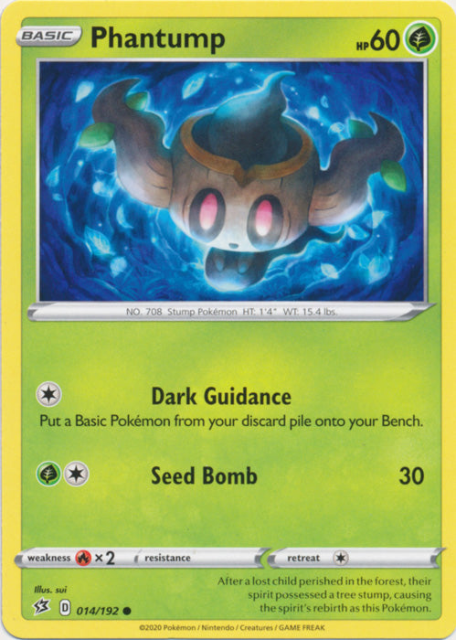 Phantump 014/192 Common Rebel Clash Pokemon TCG - guardiangamingtcgs