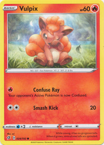 Vulpix 024/192 Common Rebel Clash Pokemon TCG - guardiangamingtcgs