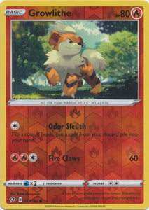 Reverse Holo Growlithe 027/192 Common Rebel Clash Pokemon TCG - guardiangamingtcgs