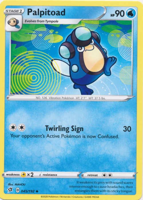 Palpitoad 045/192 Uncommon Rebel Clash Pokemon TCG - guardiangamingtcgs