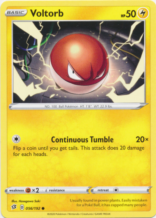 Voltorb 056/192 Common Rebel Clash Pokemon TCG - guardiangamingtcgs