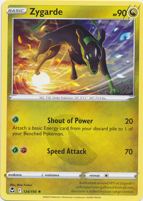 Zygarde 134/195 Rare Silver Tempest Pokemon TCG - guardiangamingtcgs