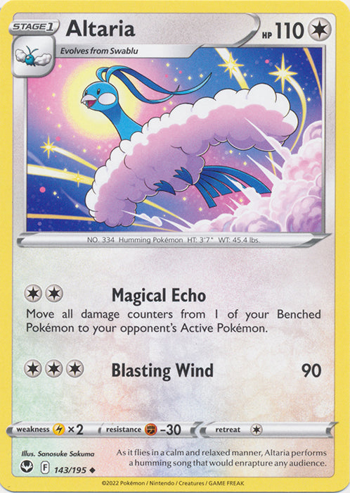 Altaria 143/195 Uncommon Silver Tempest Pokemon TCG - guardiangamingtcgs